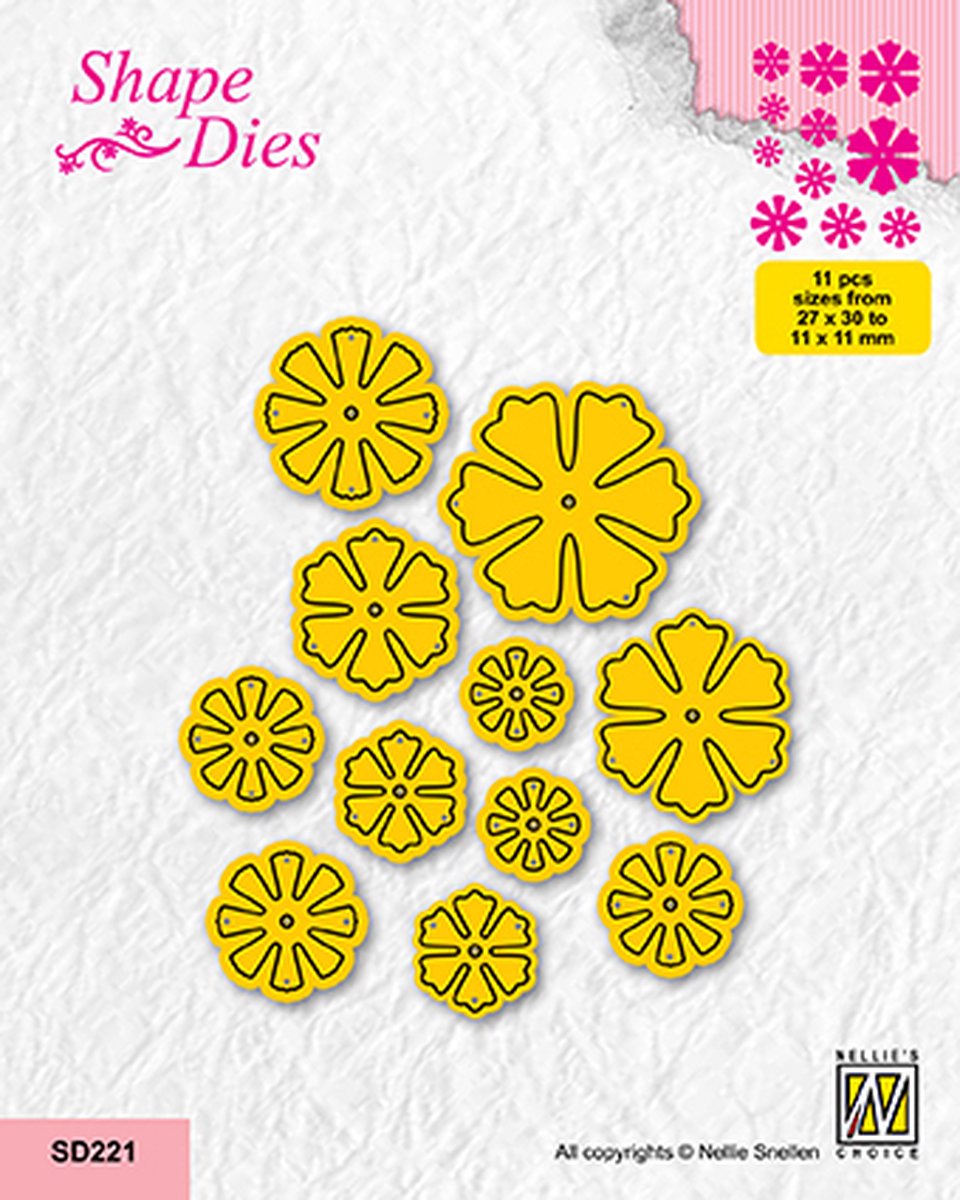 SD221 Shape dies set of small flowers